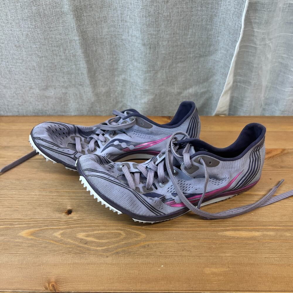 Saucony Womens Endorphin 3 Running Spikes Shoes Dusk Sz 8 US 39 EU